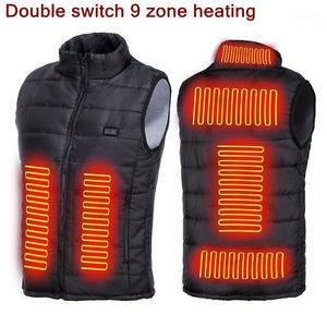 Men's Vests Men Heated Vest 9 Zones Electric Jackets Sportswear Coat Graphene Heat USB Heating Jacket For Camping