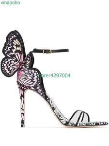 Vinapobo New Women Pumps Butterfly Wings 여성을위한 단일 신발 섹시한 엿보기 발가락 하이힐 샌들 파티 웨딩 여자 Sandal220513