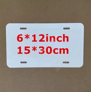 sublimation Metal Aluminum Automotive License Plate Plates Tag for Custom Design Work 0.5mm Thickness 15x30cm 4holes 600pcs Sea Shipping DAJ482