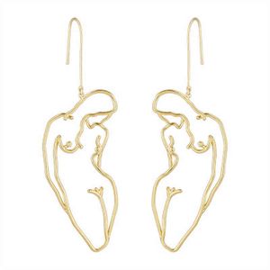 Original Freedom Female Body Form Wire Orecchini 2021 Abstract Body Lady Face Orecchini pendenti per le donne Grandi orecchini Statement G220312