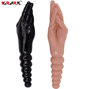 Double Head dildo realistic hand big head anal stuffed butt plug adult sexy toy for women men gay lesbian vagina anus masturbator