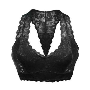 Berets Women Plus Size Vest Crop Wire Free Bra Lingerie Sexy V Neck Underwear With Chest Pad S 5XLBerets