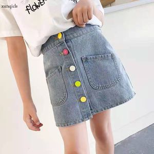 Children Girls Denim Skirt Summer Baby Cowboy Short Skirts Kids Clothes Girls 4 To 12 Cute Skirt 220423