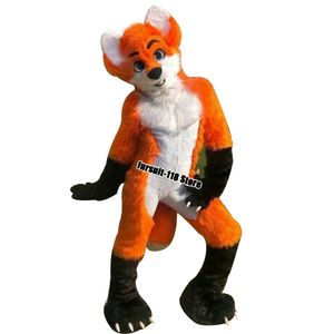 Średnie i długie futro All-in-One Husky Fox Maskotki Kostium Walking Halloween Garnitur Party Role-Gra Cartoon Rekwizyty Fursuit # 016