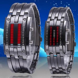 Armbanduhren Mode Punk-Armbanduhr mit Armband Datum Digital Wolframstahl leuchtende Uhr für PaareArmbanduhren