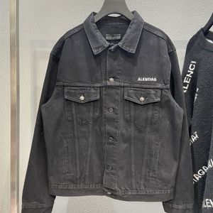 Clothing autumn and winter new punk style men and women's couple's front and rear embroidered denim jacket