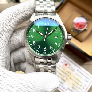 Mens Automatic Mechanical 40mm Watch Steel Strap Green Dial