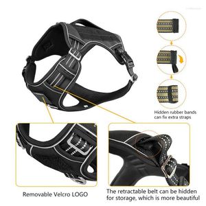 Dog Collars Oxford Cloth Comfortable Adjustable Harness Large Safety Walking Vest With Handle Black Pet Harnesses Supplies