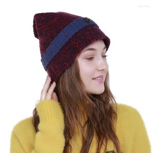 Fashion Women Winter Warm Knitted Pointed Witch Beanie Button Decor Comfortable Cute Gorras Para Hombre Beanie/Skull Caps Eger22