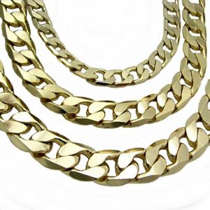 Cadena Plana De Oro 14k al por mayor-Cadena de enlaces cubanos de Miami K Gold Gold mm Hip Hop Collar plano