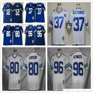 NCAA th Vintage Football Shaun Alexander Jerseys Stitched Mitchell and Ness th Fan Steve Largent Cortez Kennedy Jersey College Blue White
