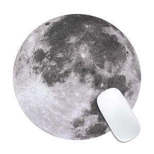 アストロシリーズラウンドマウスの月のパターンパッドオフィスホームデスクアクセサリーノンスリップイージークリーニングマウスパッドリスト
