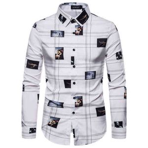 MENS MOSA CAŁA Koszula z długim rękawem Slim Fit Men Social Business Dress Shirt Mężczyznę odzieży Camisa Social Masculina L220704