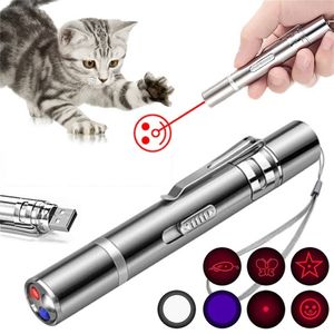 Laser Pet Cat Toy Fun Pointer Red Dot Light LED s Interactive s Pen 3-In-1 Accessories 220510