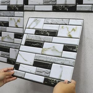 Self Adhesive Tile Wall Sticker Home Decor 3d pvc sticker Covers For Kitchen Cupboard Bathroom Wallpaper Waterproof Wallpaper 220727