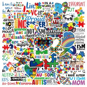 50Pcs/Lot Autism Awareness stickers autistic disorder graffiti Sticker for DIY Luggage Laptop Skateboard Motorcycle Bicycle Decals