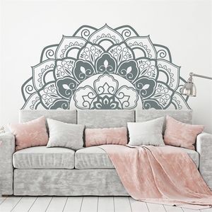 Модные наклейки на стены на стенах искусство Half Heamboard Home Decor Vinyl Bohemian Stickers спальня йога студия LC1193 Y200103