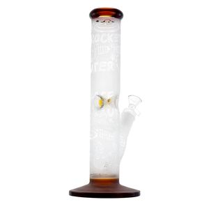 13-Inch Sandblast Glass Hookah Bong with Brown Mouthpiece, Diffused Downstem Percolator, 14mm Female Joint