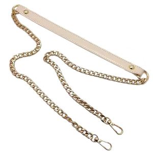 120 cm Taschenkette Ersatz-Metall-PU-Lederriemen für DIY-Handtaschengriffe Schulterzubehör Tasche 220617