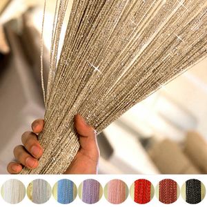 1 piece 100x200cm Glitter String Door Curtain Beads Room Dividers Beaded Fringe polyester fabric Window Panel 1x2m220609