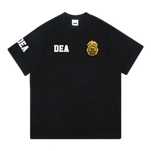 American Casual T Shirt Loose Large DEA Round Neck Short Sleeve Identification T Shirt Summer Police Fans Youth Trend Tops