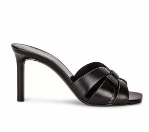 Fashion- Stylish Sexy Designer Woman Sandal Slipper Outdoor Beach Slide Shoes Tribute Sandals Nu Pies Calf Leather Sandal Black Naken High Heel