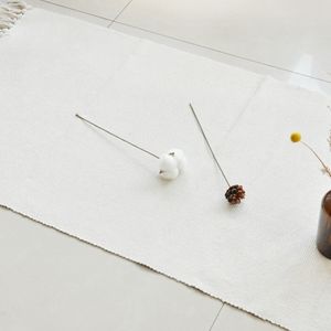 Tapetes de pano de pano branco tapetes para sala de estar com malha casa sofá home Áreas Tapetes Long Size Bed Lateral Banheiro DIY Tinta CX220329