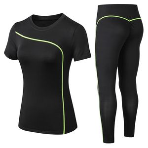 Women Gym Set 2 Piece Yoga Set Clothes Tennis Shirt   Seamless Leggings Workout Sports Active Wear 220428