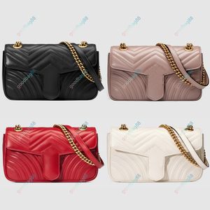 Marmont Chain Shoulder Bag Ladies Fashion Casual Designe Crossbody Handbag Messenger Bags High Quality Cowhide Quilted Leather Purse Pouch
