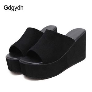 Gdgydh Summer Slip On Women Wedges Sandals Platform High Heels Fashion Open Toe Ladies Casual Shoes Comfortable Promotion Sale 210715