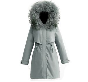 New Warm Fur Lining Long Parka Winter Jacket Women's Clothing 6XL Medium Long Hooded Winter Coat Women