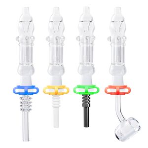 Chinafairprice NC008 Pipa da fumo a prova di perdite 10mm 14mm Quarzo in ceramica Clip per unghie in plastica Rigs Oil Riciclare Bong in vetro Bubbler