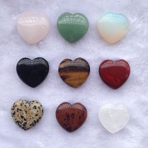 Christmas decorations Reiki Minerals Heart Shape Crystal Natural Quartz Chakra Healing Stone Gemstone Pendant DIY Gift Home Decor Handmade Jewelry