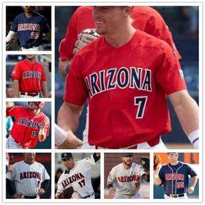 Xflsp personalizado ncaa arizona wildcats beisebol homens costurado homens juventude jersey roubo refsnyder joey rickard alex mejia johnny campo james ferris scott kinger