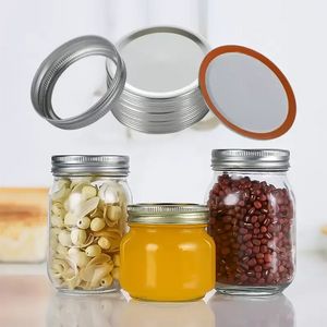 Drinkware Lid Mason Jar Tinplate Canning Lids 70MM 86MM Regular Mouth Bands Split-Type Leak-proof Covers with Seal Rings BES121