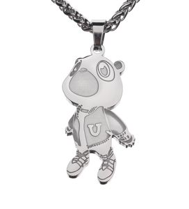 European And American Kanye West Bear Pendant Necklace Tide Brand Men And Women Hip-Hop Personality Couple