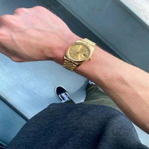 Najwyższej jakości BF Maker Watch Data Watch Data mm Model Żółte złoto ze stali nierdzewnej Ruch Automatyczne zegarki męskie p