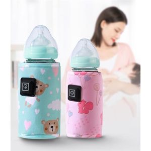 Portable USB Baby Travel Milk Warmer Infant Feeding Bottle Heated Cover Insulation Thermostat Food Heater Dropship 220725