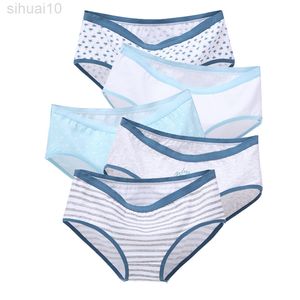 Langsha 5 PCS/SET Women Shorks мягкое хлопковое нижнее белье Сексуальное печать нижнее белье плюс размер xxl Бруки дамы, бесшовное нижнее белье L220801