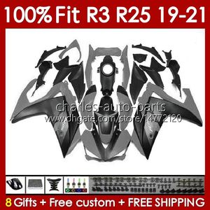 Oem sagrings набор для Yamaha yzf-r3 yzf-r25 yzfr3 yzfr25 19-21 body 141no.110 100% fit yzf r 3 25 r-25 2019 2020 2021 рама R3 R25 19 20 21 Внедорожник-корпус черный серый