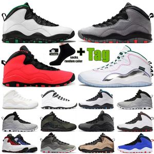 Fashion OG Jumpman 10 10s Chaussures de basket-ball Fusion Red Red Cool Grey Grey Seattle Ciment CaMo Camo Woodland Mens Designer Trainers Sneakers Sneakers Sports Shoe 7-13