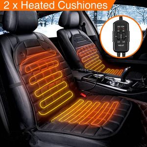 Car Seat Covers 2PCS 12V Universal Fast Thicken Heated Cushion Cover Electric Heater Winter Warmer Heating Pad
