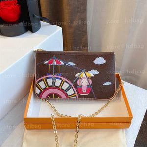 مزدوجة الرمز البريدي pochette كروس أكياس الجسم حرف زهرة monograms المحفظة مصممي حقيبة مصممي حقائب اليد النسائية المحافظ