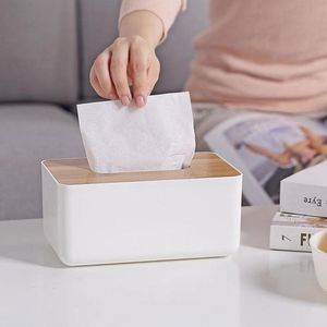 Tissue Box Wooden Home Wood Holder Napkin Case Simple Stylish Office Car Paper Dispenser 220523