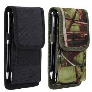 Camouflage Oxford Canvas Outdoor Sport Travel Hiking Camping Cases With Metal Clip Belt Holster Carrying Waist Bag For Folding Smart Phone Samsung Z Fold 3 Fold3