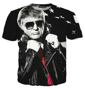 Nya modemän/kvinnor Donald Trump T-shirt Summerstil Funny Unisex 3D Print Casual T Shirt Topps Plus Size L 444