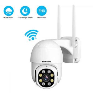 QZT PTZ Telecamera IP WIFI Esterna 360° Visione notturna Telecamera CCTV Video sorveglianza Impermeabile SriHome Telecamera di sicurezza domestica Esterna AA220315