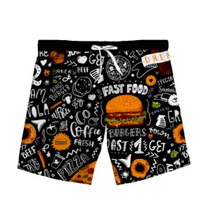 Novo fast food 3d impress￣o moda masculino shorts de traje de pista plus size s-7xl harajuku