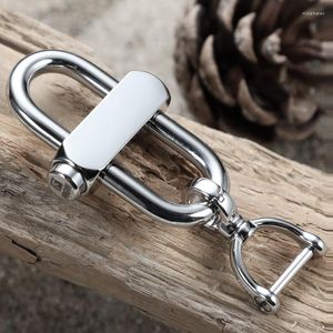 Keychains High Quality Stainless Steel Keychain Male Waist Hanging Luban Lock Car Key Chain Creative Security Anti-lost Accessories Miri22