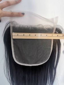 Indian Virgin Hair HD 7x7 spetsstängning rakt mänskligt hår 10-24 tum naturlig färg